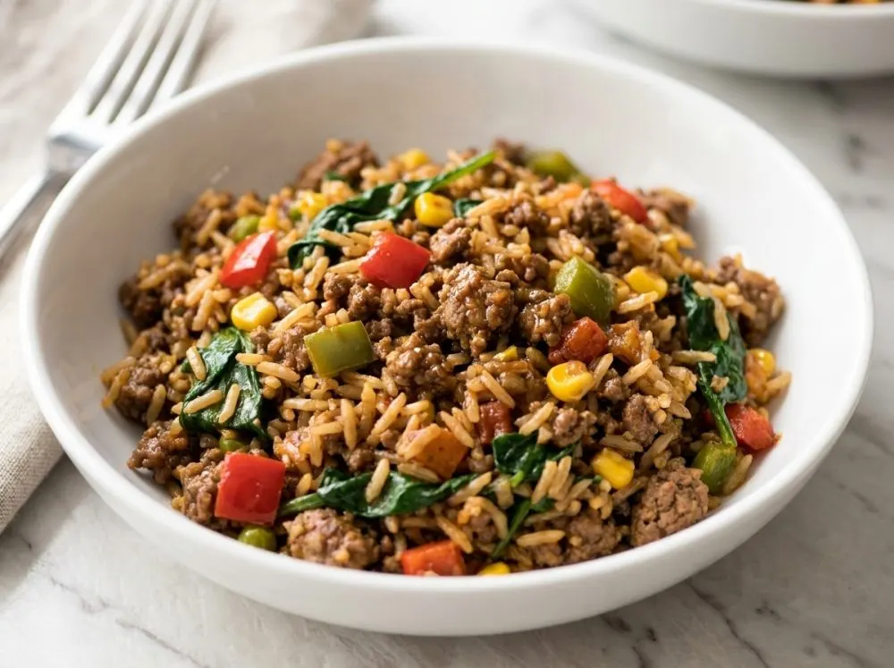 One-Pot Beef and Rice with Veggies