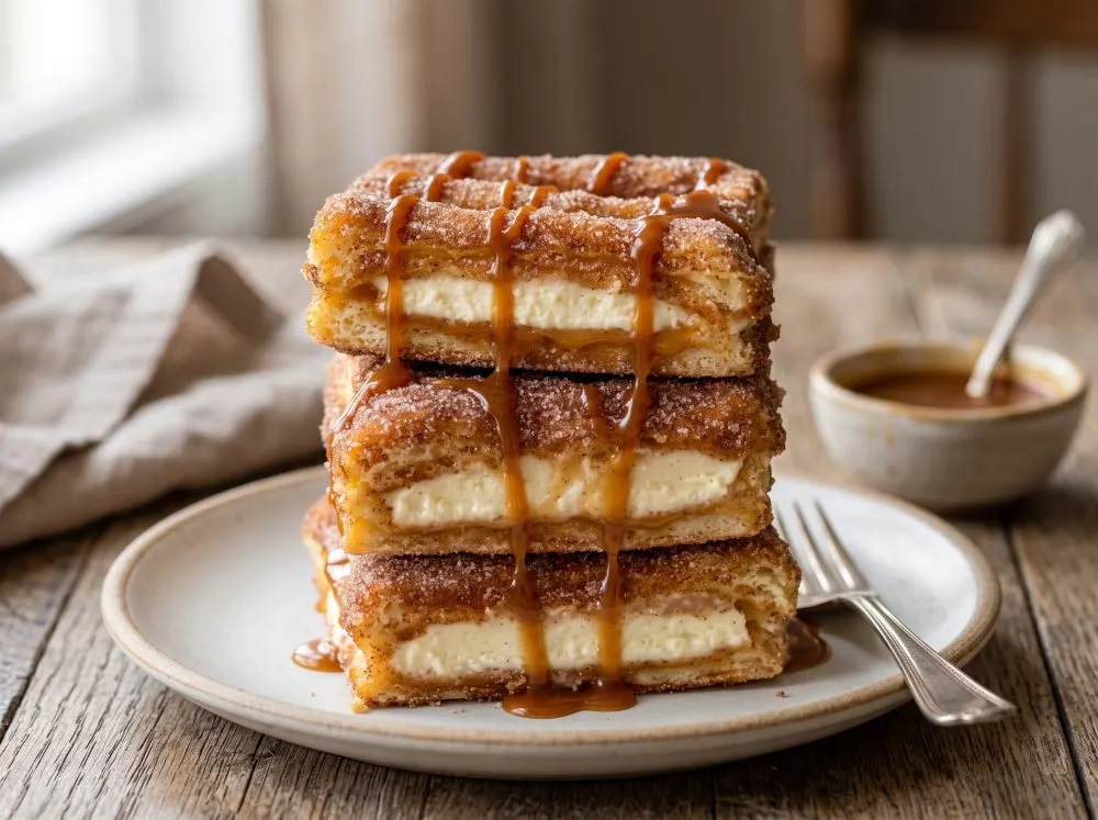Easy Churro Cheesecake Bars with Cinnamon Sugar