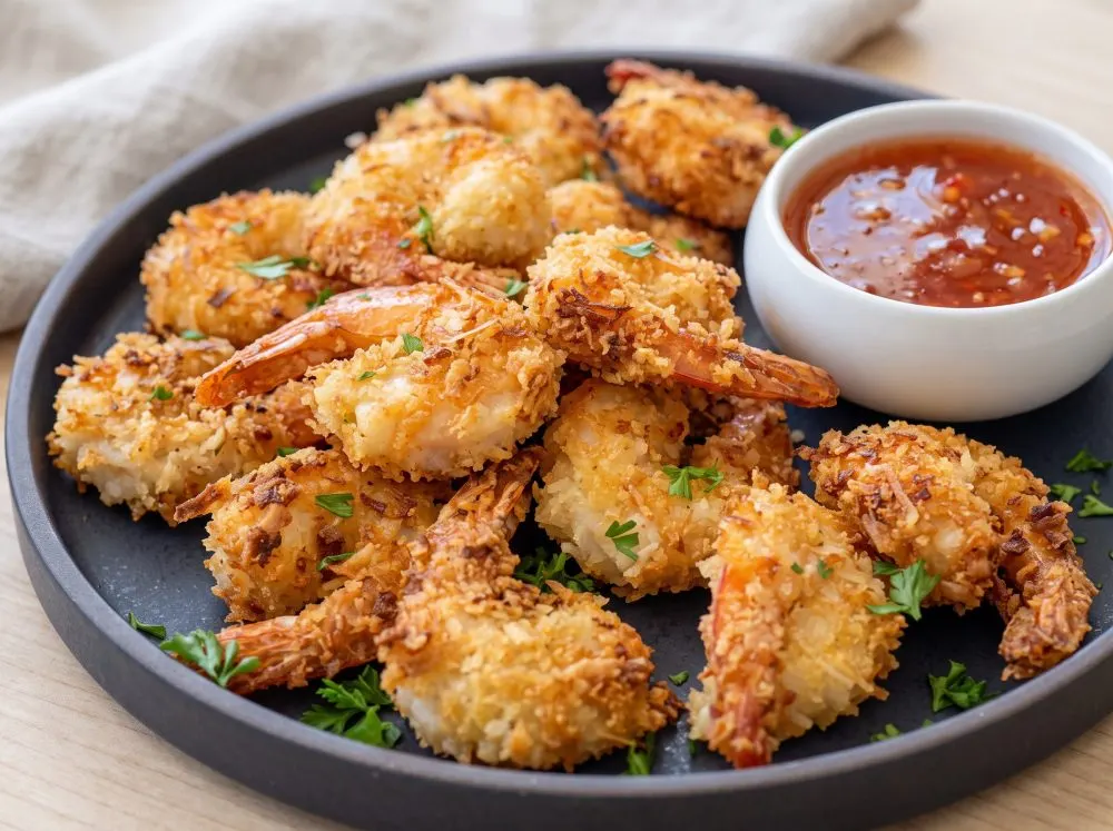 Crispy Air Fryer Coconut Shrimp with Honey-Lime Dip