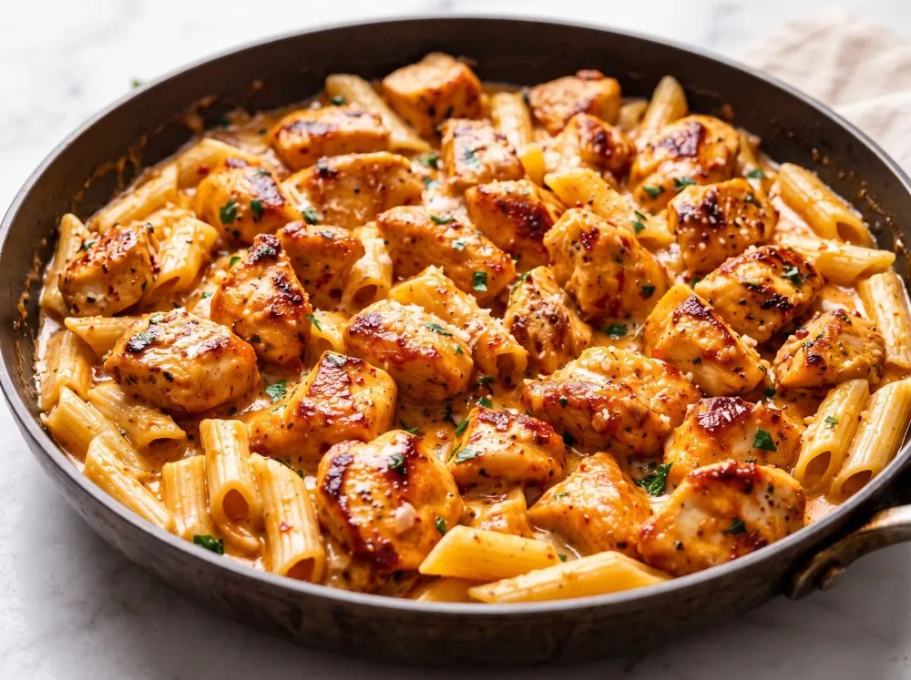 Creamy Garlic Butter Chicken Pasta Skillet