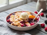 Easy Peach and Raspberry Cobbler with Almond Topping - photo 2