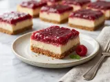 No Bake Rhubarb Cheesecake Squares with Graham Crust - photo 2