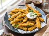 Crispy Baked Zucchini Fries with Basil Dipping Sauce - photo 2