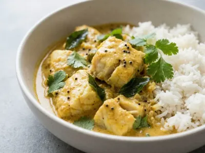 Cozy Coconut Fish Curry with Butternut Squash and Rice