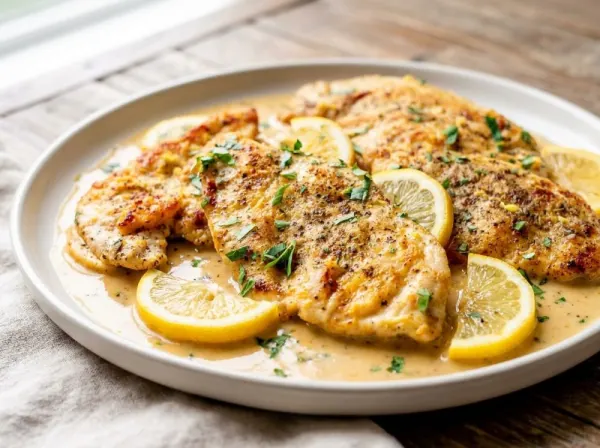 Creamy Lemon Chicken Breast with Parmesan Pan Sauce