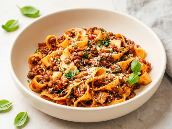 Lentil bolognese Zucchini Noodle Bowls