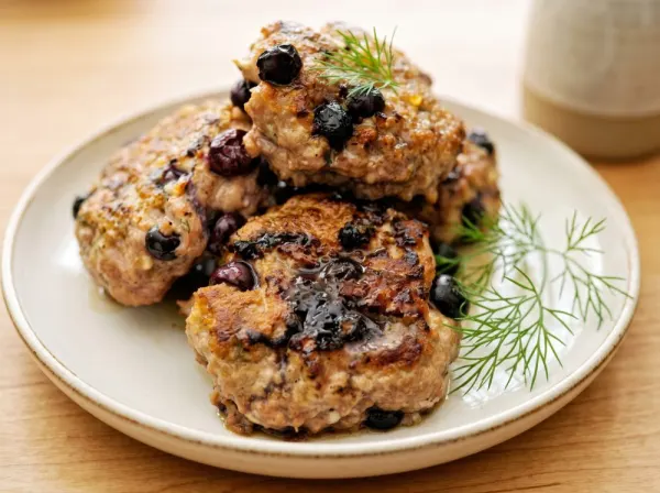 Maple Blueberry Turkey Sausage Breakfast Patties Skillet