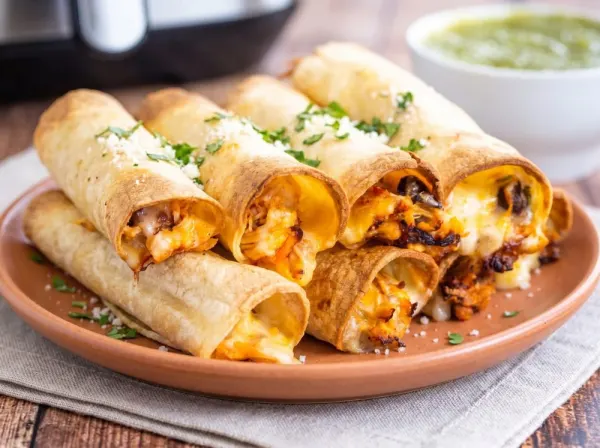 Crispy Air Fryer Chicken Taquitos