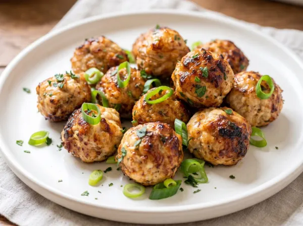 Air Fryer Turkey and Veggie Meatball Skewers with Crispy Tots