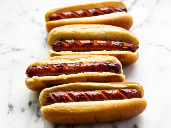 Basic Air Fryer Hot Dogs with Toasted Buns