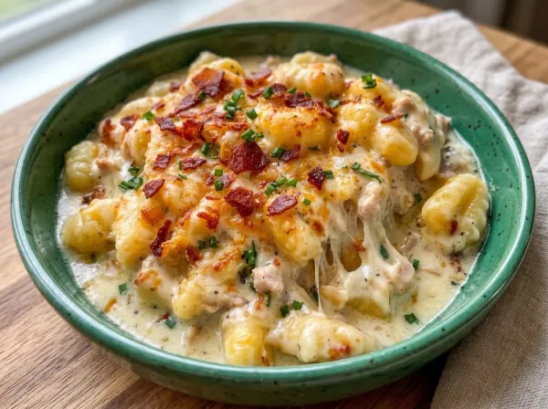 Classic Creamy Crack Chicken Gnocchi Bake