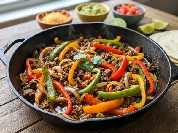 Skillet Ground Beef Fajitas