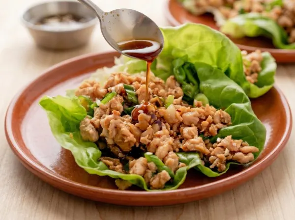 Peanut-Chicken Cabbage Wraps with Pear Crunch