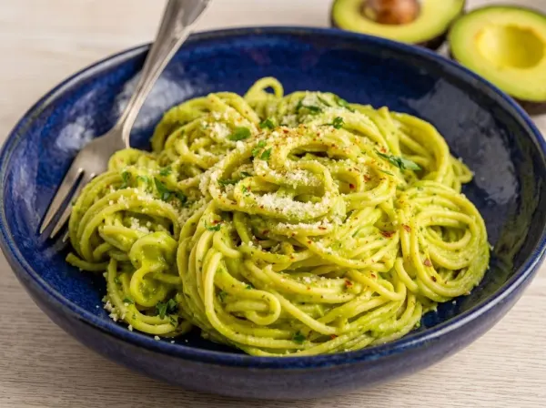 Creamy Avocado Pasta with Fresh Greens