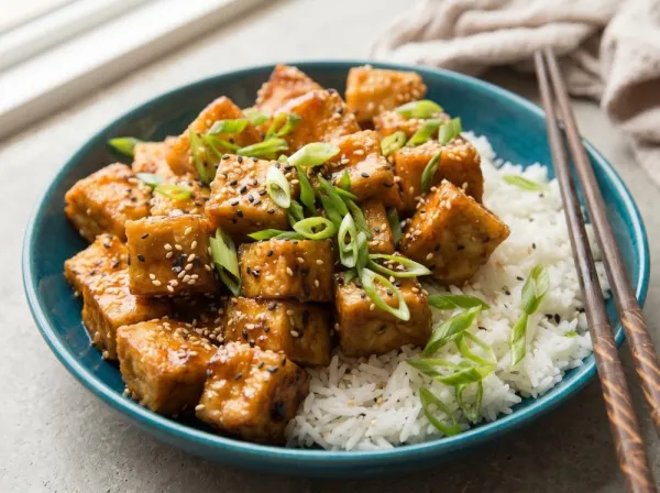 Crispy Sticky Orange Tofu Bites